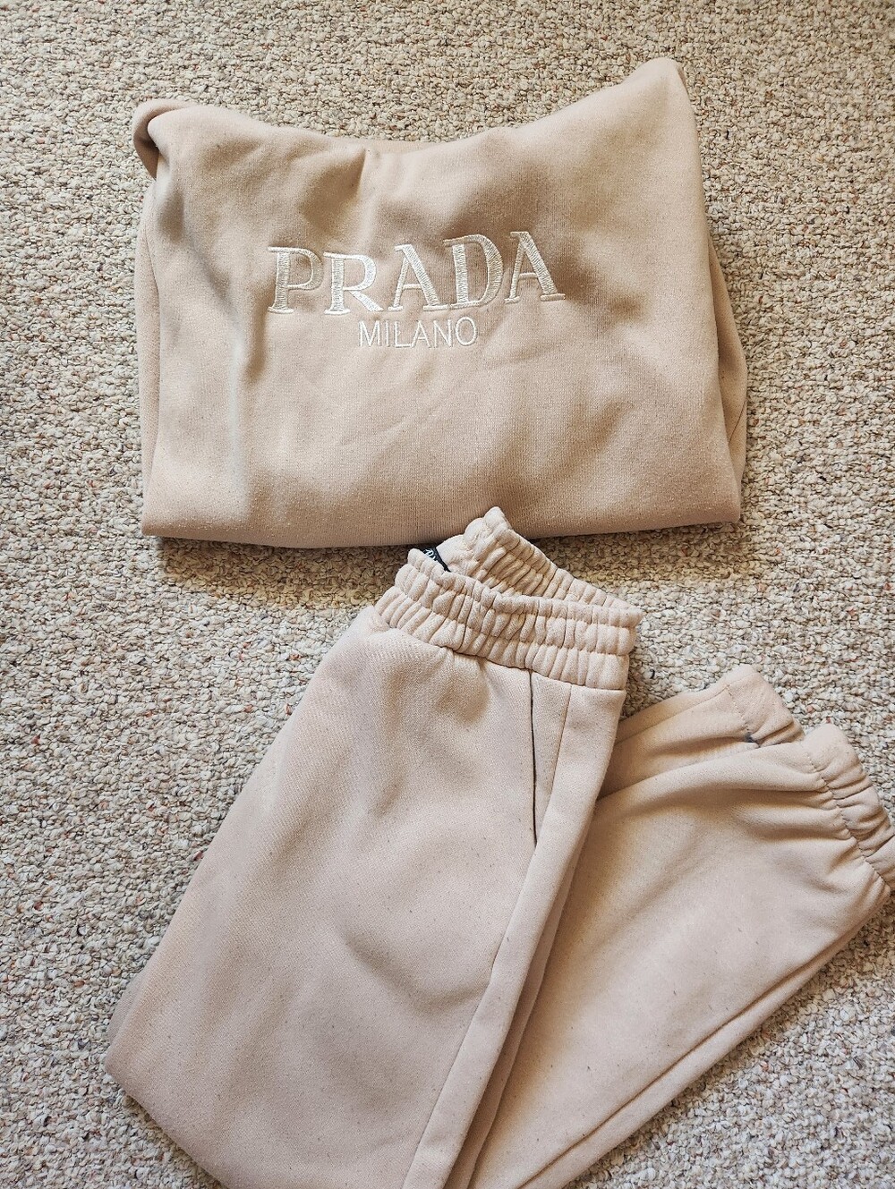 Fashion Beige Logo Sweatsuit